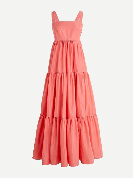 J. Crew Dresses & Skirts - J.Crew Tiered Maxi Dress in Taffeta – Coral Pink